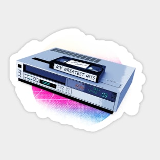 Retro VCR Sunset Greatest Hits VHS Sticker